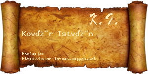 Kovár István névjegykártya